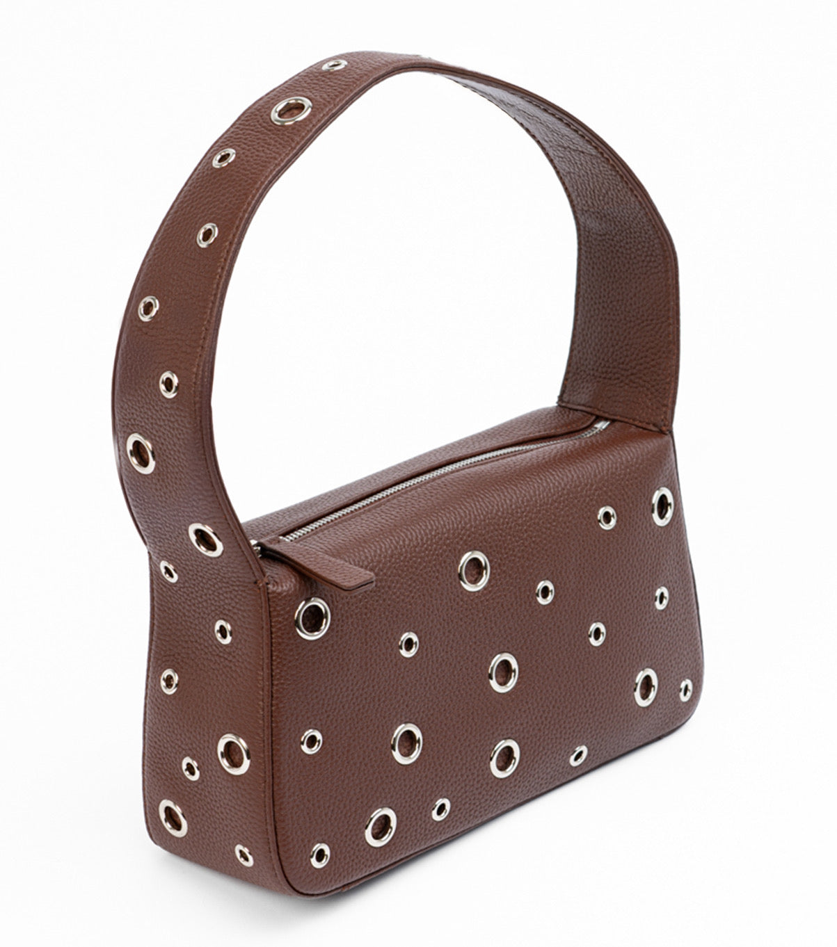 Venus - Chocolate Leather Eyelet Bag
