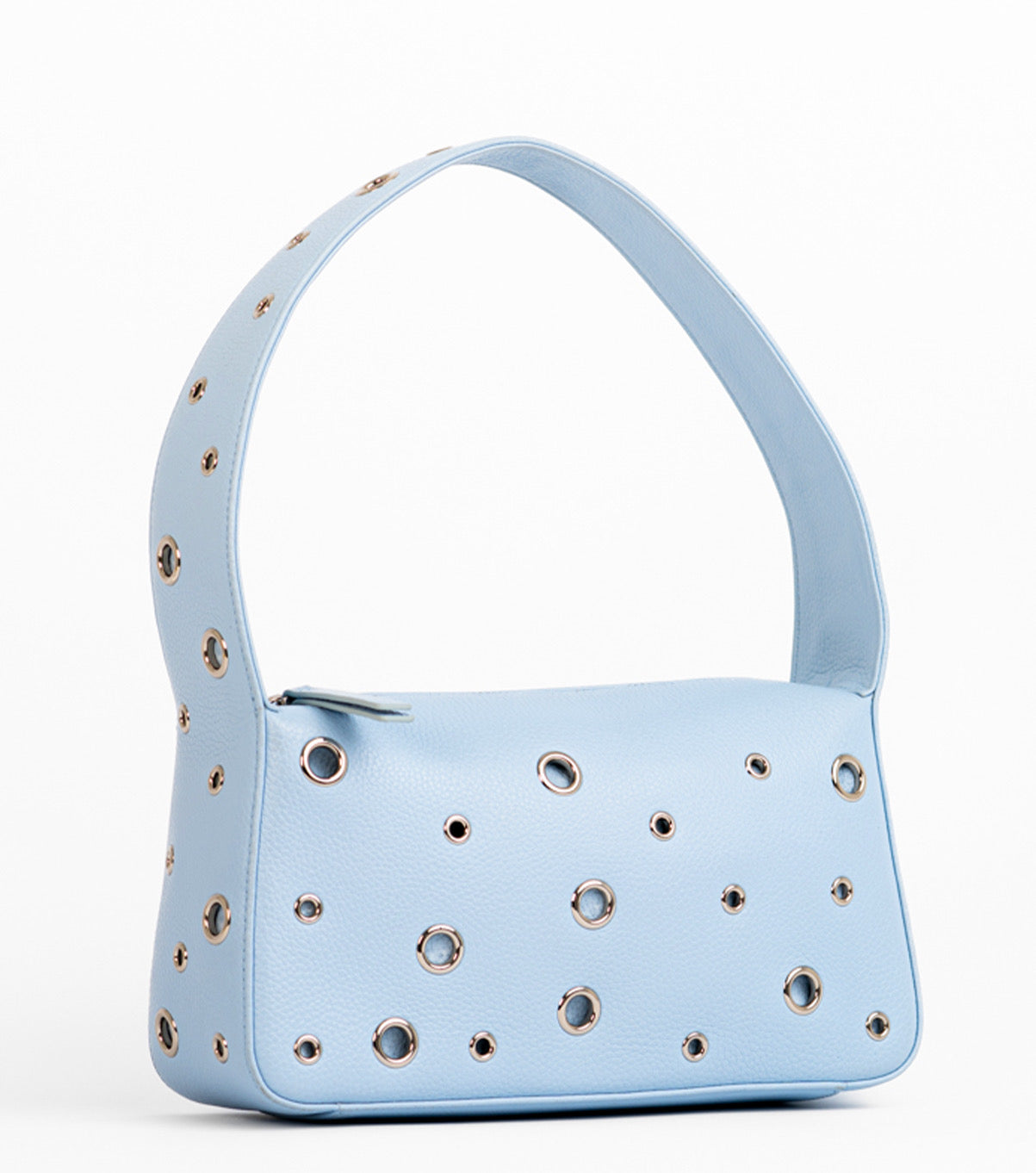 Siren - Baby Blue Leather Eyelet Bag