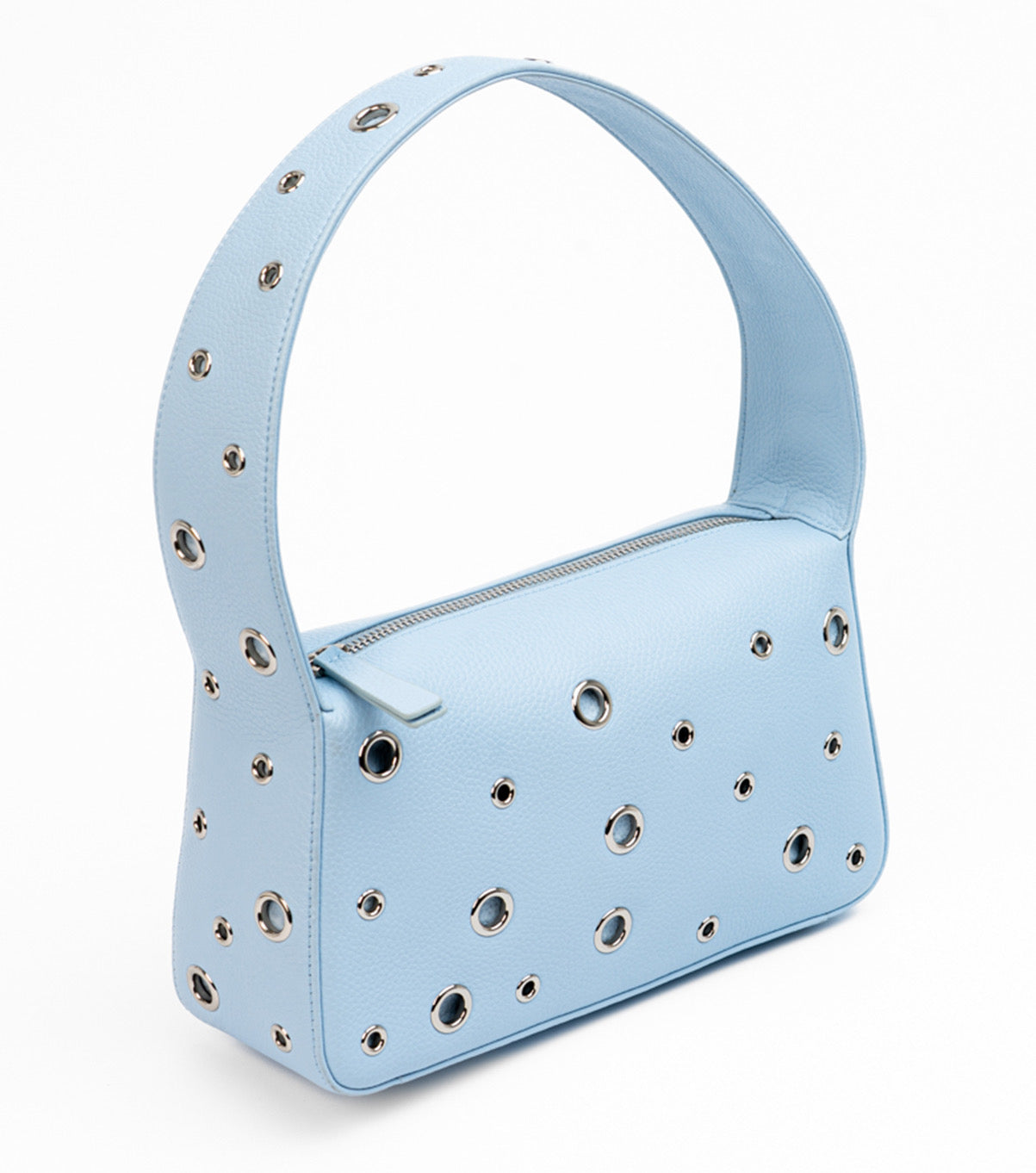 Siren - Baby Blue Leather Eyelet Bag